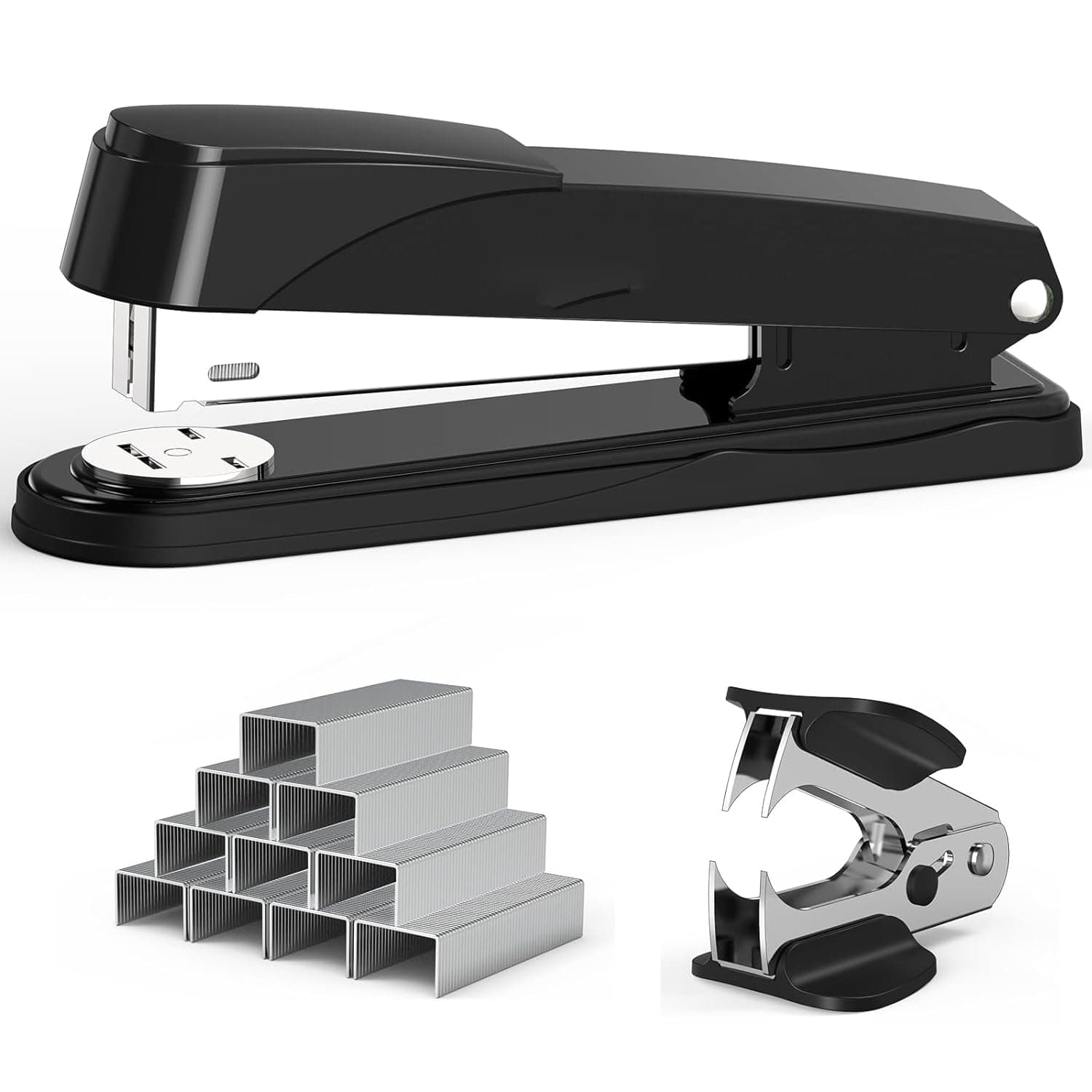 Metal Stapler Heavy Duty 50 Sheet Capacity with 1000 Staples and Staple Remover, Full Strip Staplers for Desk, No Jam, Non-Slip Office Stapler with Staples for Office & Classroom