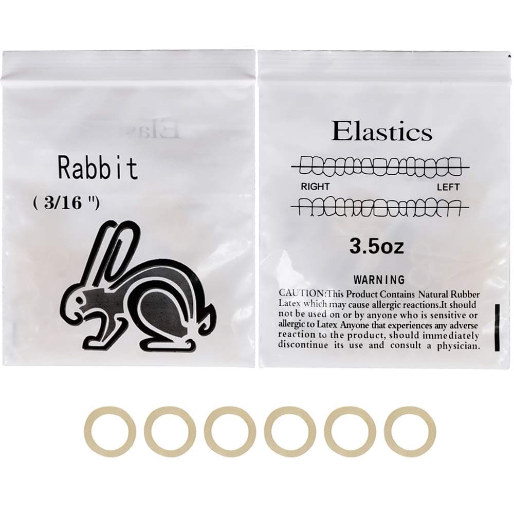RZJZGZ 500 pcs Orthodontic Elastic Bands Dental Orthodontic Elastics Latex Rubber Bands (Rabbit 3/16")