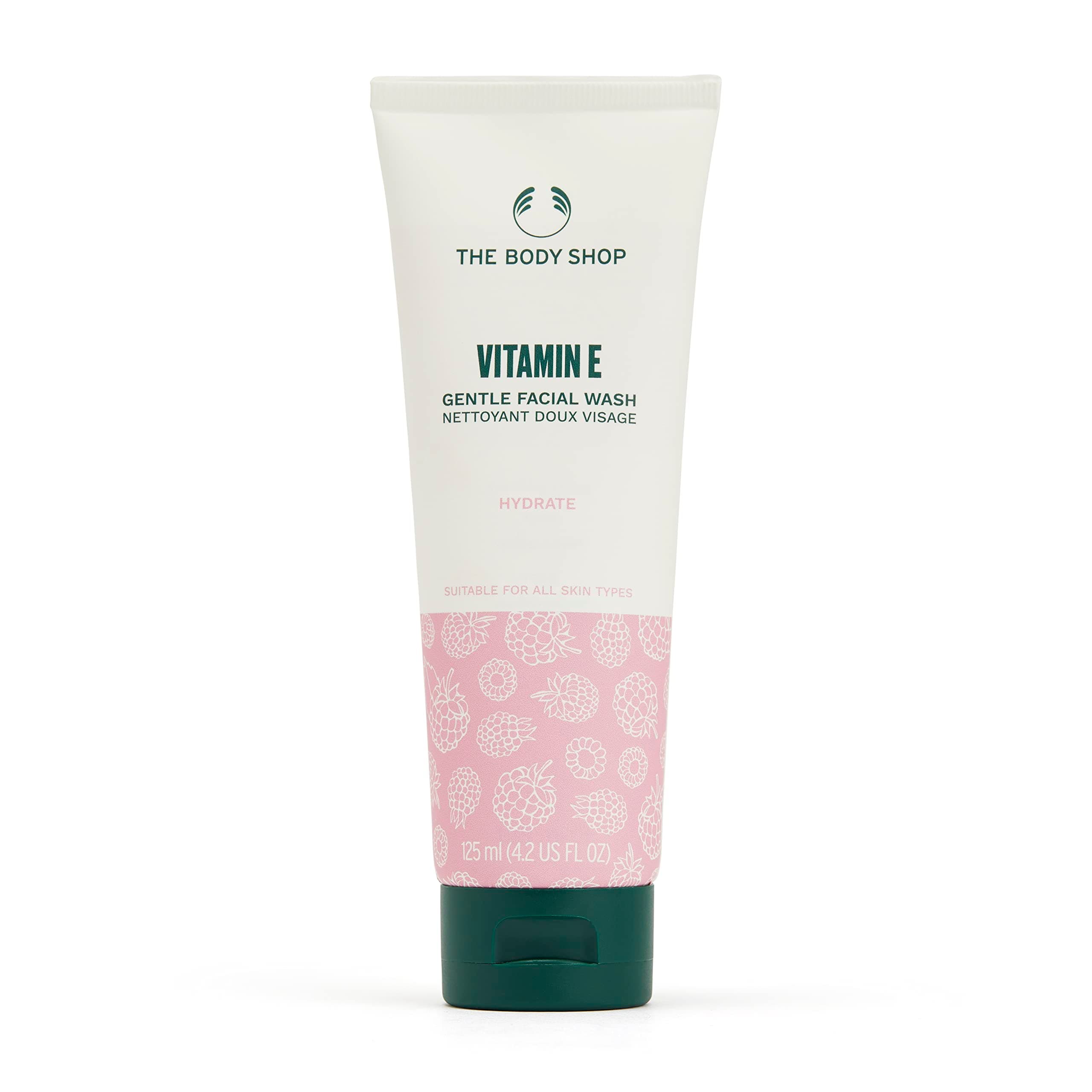 The Body Shop Vitamin E Gentle Facial Wash, For All Skin Types, Gentle on Skin, Vegan, 4.2 FL OZ