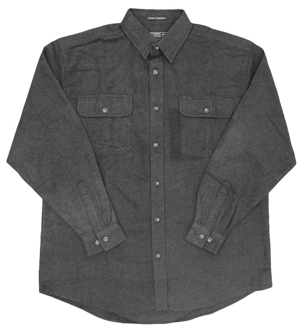 Northern Expedition Men's Heathered Chamois Button Down Shirt (Extra Large, Grey)
