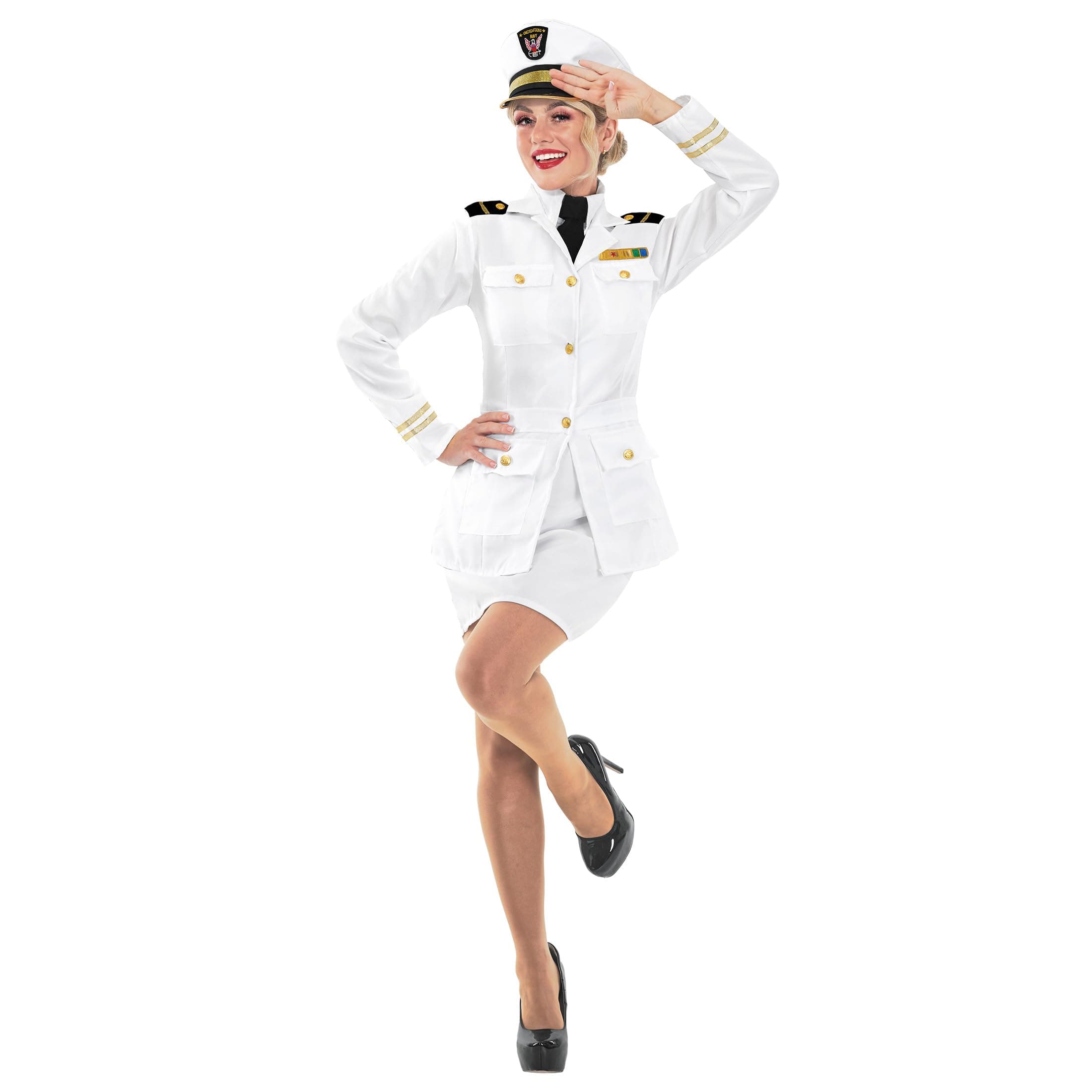 Fun ShackCostume Captain Women's Fancy Dress Costume Sailor Women's Fancy Dress Costumes Women's Navy Captain Costume Women's Marine Officer Costume Sailor Costume Women Sailor Dress