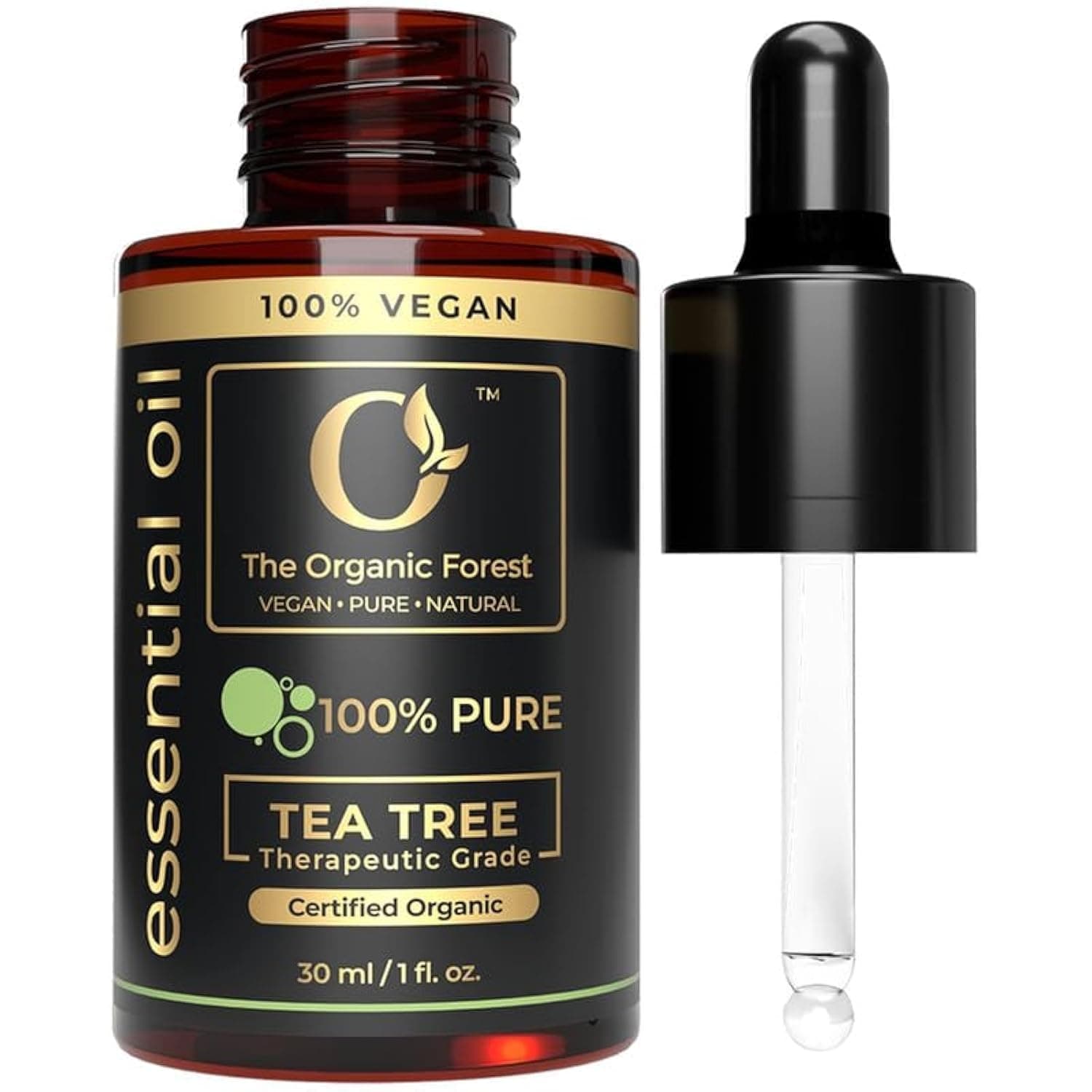 100% Plant Based Organic Tea Tree Essential Oil for Skin, Hair & Acne | Cruelty-Free & Vegan Friendly | Pure & Natural Teatree Oil for for Foot Care, Body Wash, Face Wash & Skincare Routine