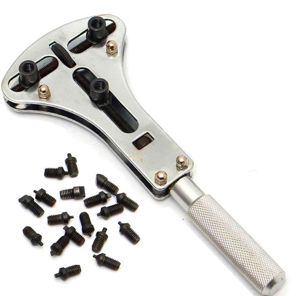 TFSeven Watch Jewelry Repair Tool Kit, Watch Back Case Battery Cover Opener Repair Tool Set Resizing Kit Wrench Screw Remover Watch Band Spring Bar Link Pin Remover Changing Watch Batteries Tool