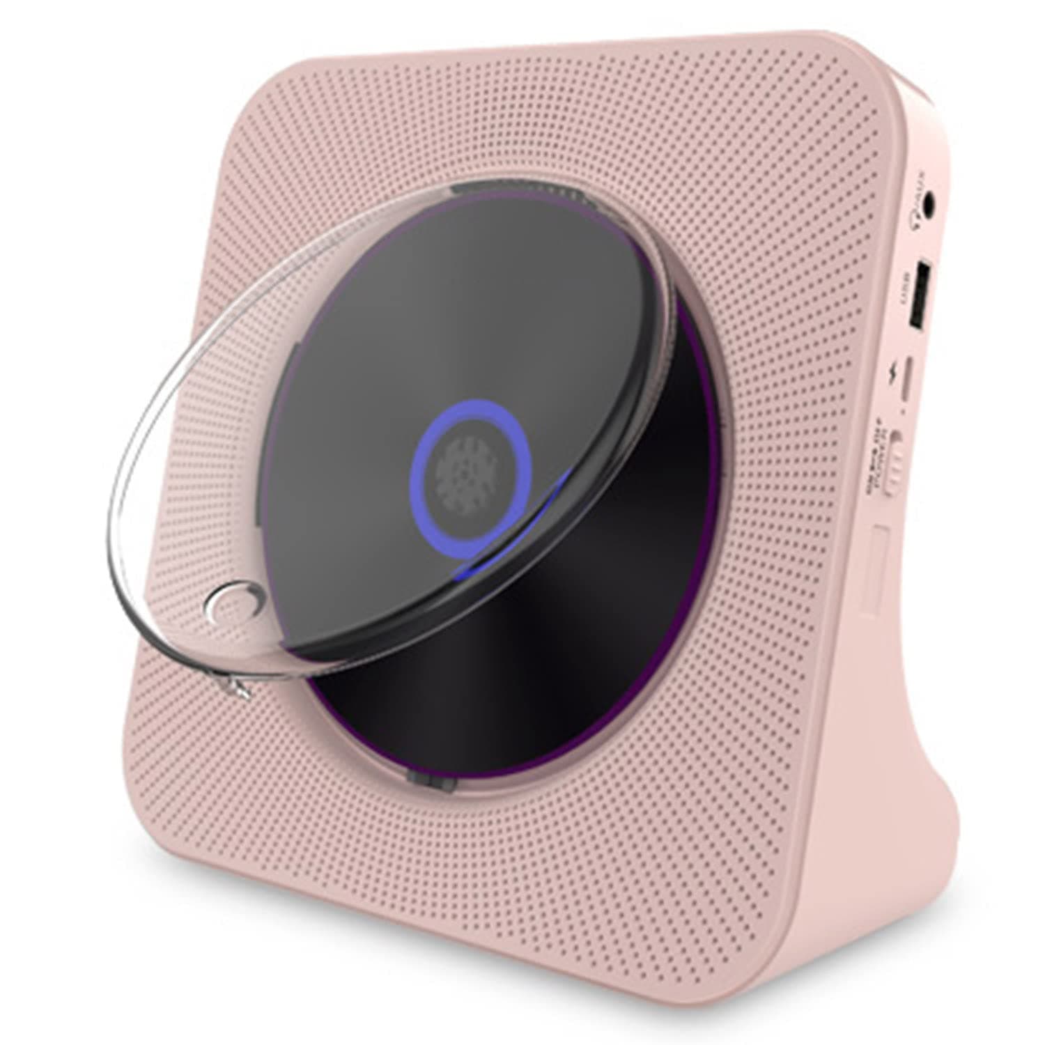 Portable CD Player, FM Radio with Dust Cover with Bluetooth Transmitter and LCD Screen Display, Built-in HiFi Speakers, Supports CD, CDR, CD-RW, MP3-CD, WMA-CD