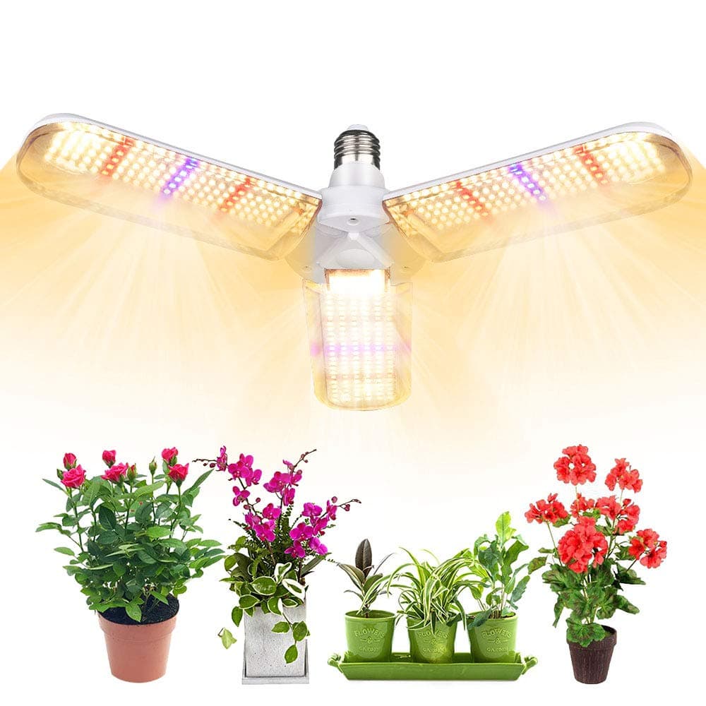 xingruyu 150w LED Grow Light Bulb with 414 LED's Foldable Sunlike Full Spectrum LED Grow Bulb, Plant Light Bulb for Hydroponic Indoor Garden Greenhouse Succulent Veg Flower E26/E27 Socket