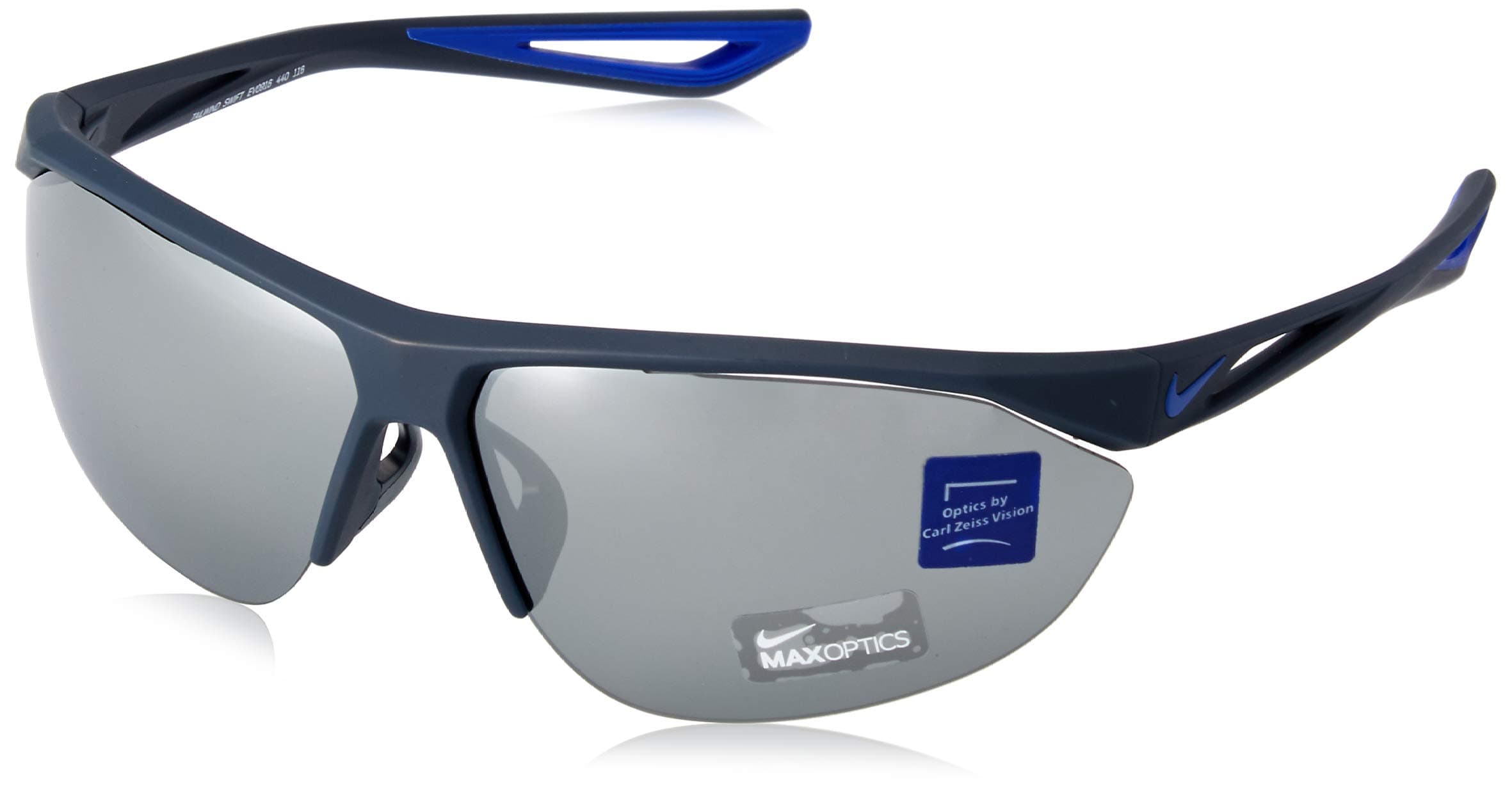 Nike EV0916-440 Tailwind Swift Frame Grey with Silver Flash Lens Sunglasses, Matte Obsidian/Racer Blue
