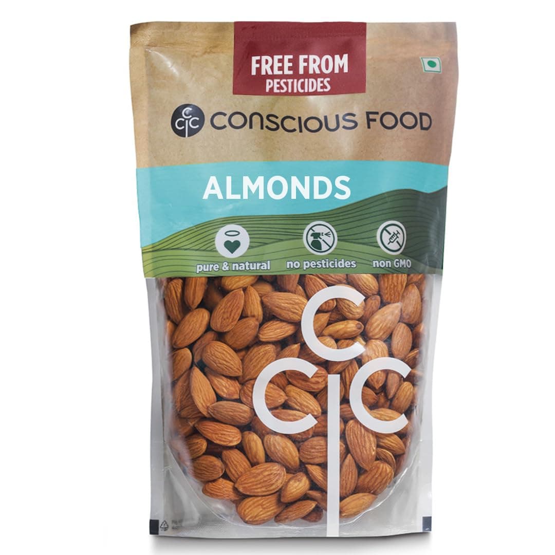 Conscious Food Almonds, 250g | Badam Giri | 100% Natural Dry Fruit | Crunchy, Nutritious, Healthy Snack