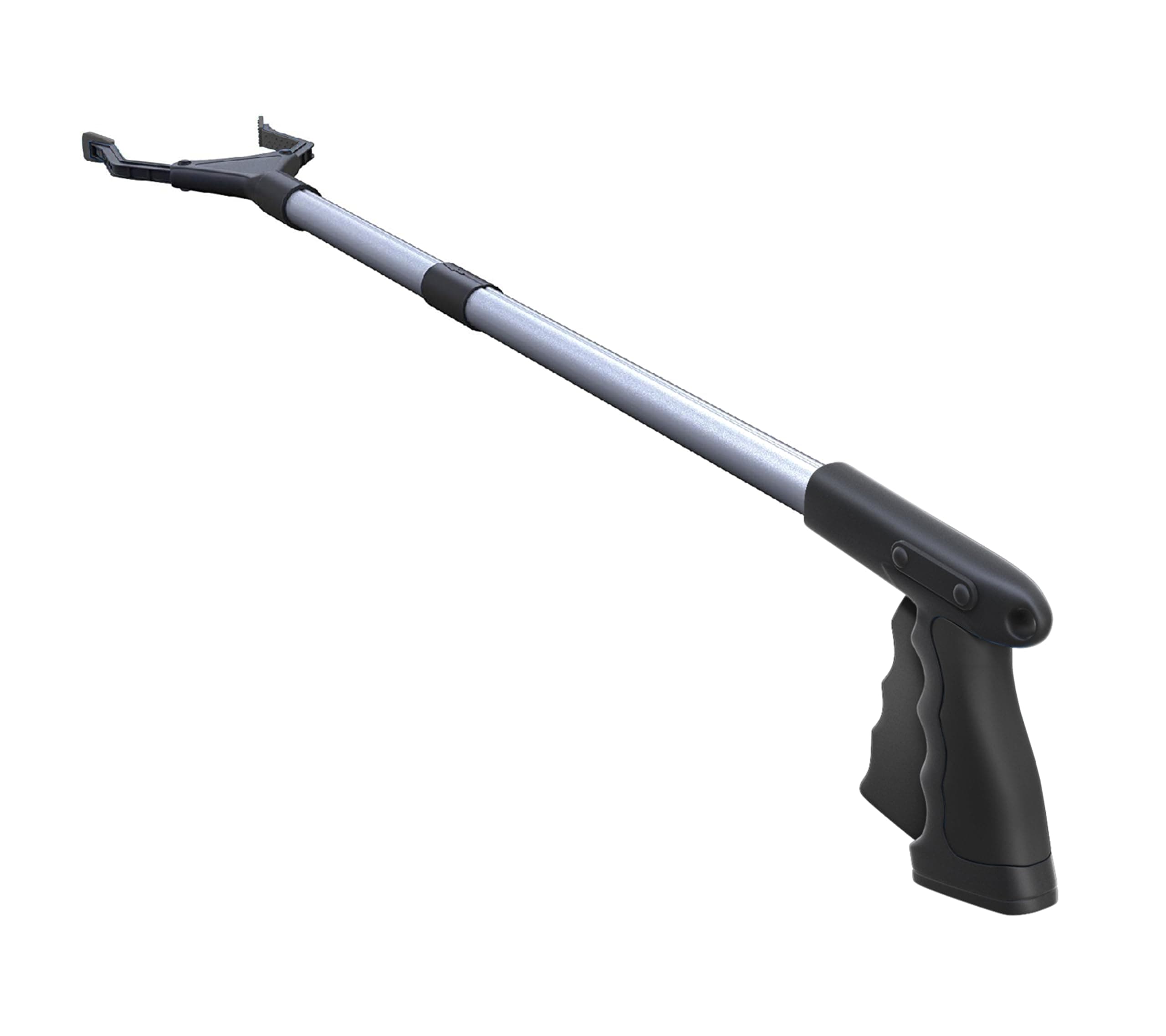 FitPlus 2024 Upgrade PowerGrip T9, Grabber Reacher Tool, Wide Jaw, Foldable, Steel Cable, with 96 Grip Points for Firm Grip, 32" with Magnet (Black, 32 Inch)