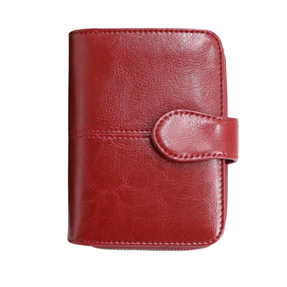 Ladies Leather Purse RFID Blocking BTNEEU Womens Wallets with Coin Pocket and ID Window, Leather Card Holder Women with 19 Credit Card Slots, Medium Purse for Women with Zipper Pocket (Red)