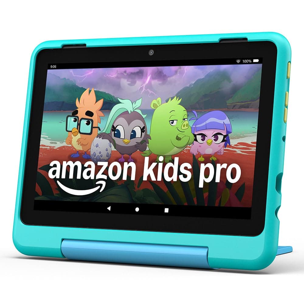 – Amazon Fire HD 8 Kids Pro tablet (newest gen), ages 6–12 | 3 GB memory, includes ads-free books, games and videos that children love, 8" HD screen, parental controls, 13-hr battery, 32 GB