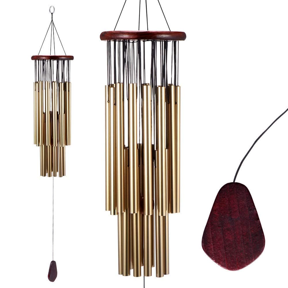 Wind Chimes Outdoor, 27 Alloy Tubes Wood Panel Wind Bell for Garden Patio Backyard Home Decor