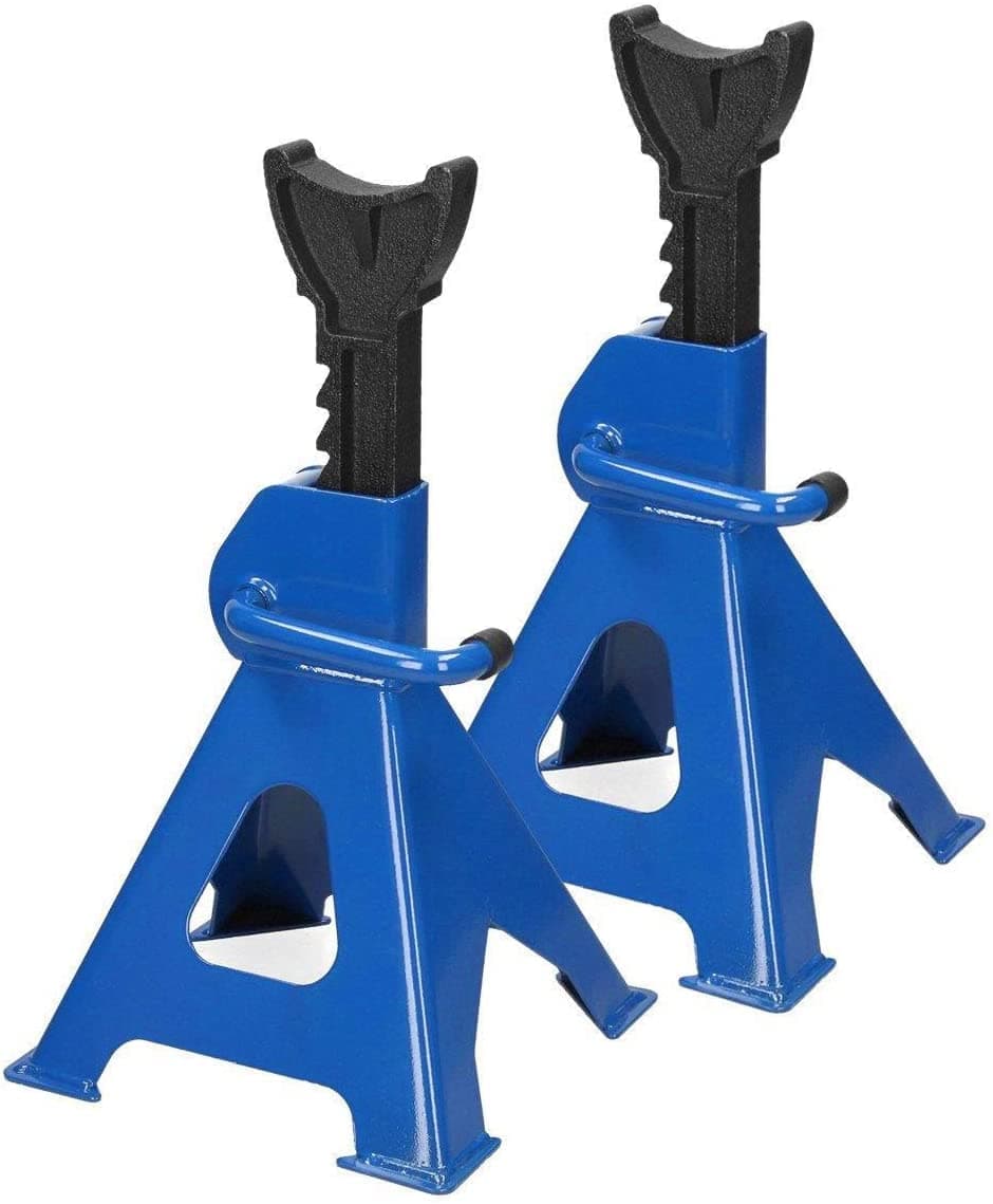 Pair Axle Jack Stands 6 Tonne Car Support Holding Stands 9-Stage Quick Release Ratchet Adjustment 29cm to 43cm