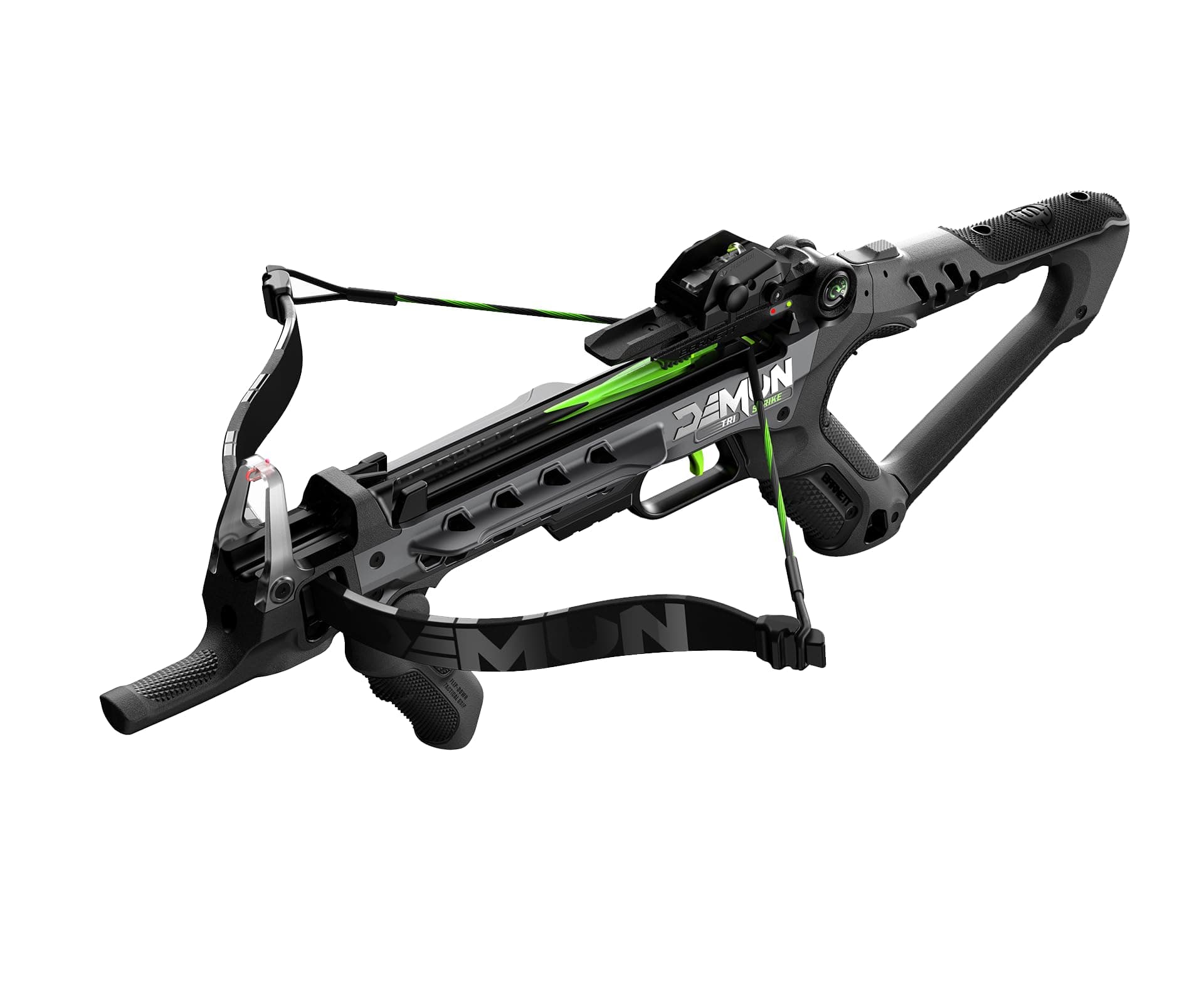 Barnett Demun Tri-Strike Mini Crossbow - Compact Break Action Pistol Crossbow, 3-Shot Magazine, Flip Down Foregrip, Precision Sights - 180fps, 7in Bolts, 5 Bolts Included