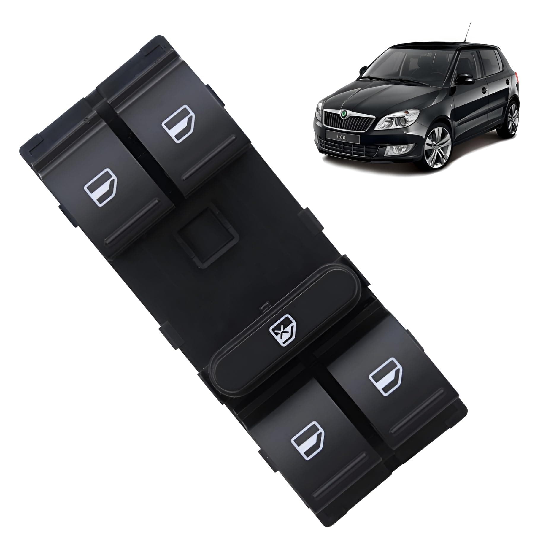 Auto vortex Power Window Switch Front Right (Drive side) compatible For Skoda Fabia (Plug in 10Pin) Control and Up-Down Window Switch For Fabia(2010 To 2015)