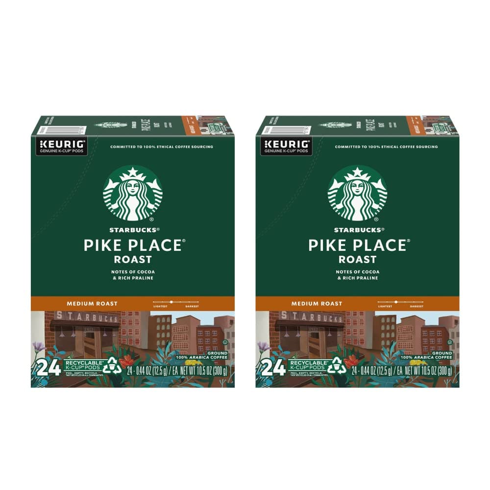 Pike Place Roast, K-Cup Portion Pack for Keurig K-Cup Brewers, 24 K-Cups (Pack of 2)