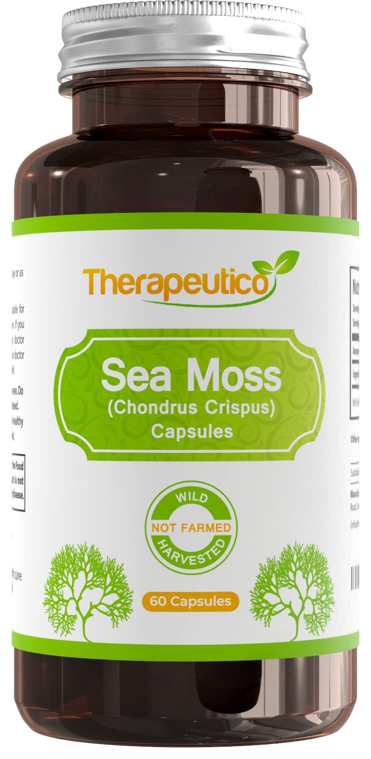 Sea Moss Capsules | Wild Harvested | 60 Veg Capsules | Full Spectrum | Chondrus Crispus | Premium Supplement | Vegan | No Binders, Fillers, Additives | UK Made
