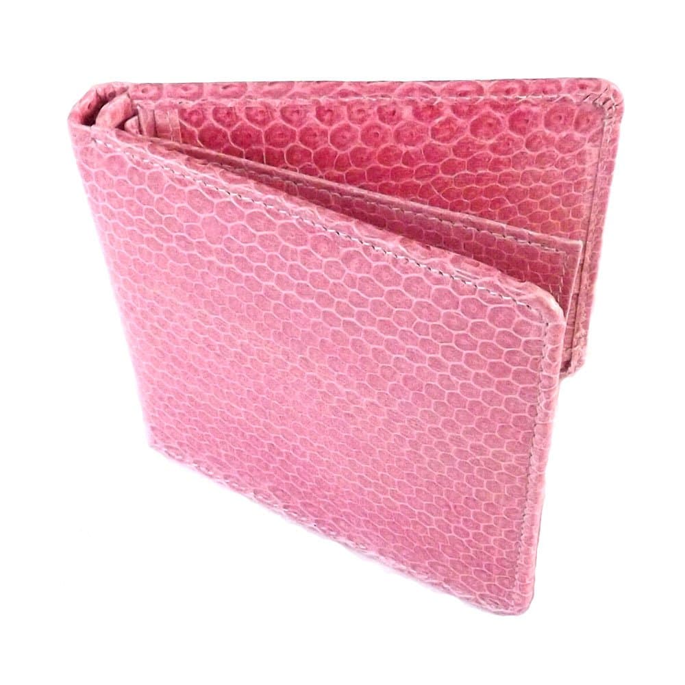 100 % Genuine Snake Skin Bi-Fold Lady's Wallet from Thailand / Pink