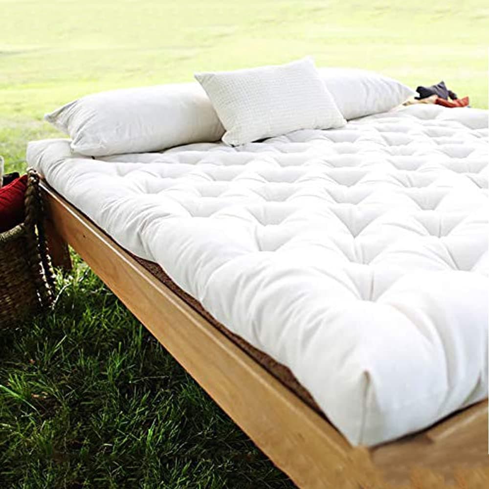 COMFIEE Single Bed | Cotton Mattress | Handmade Ogranic Cotton Floor Mattress | Mattress Single Bed | Cotton Foldable Folding Gadda (Cotton Blend, 2.5 X 6 FEET)