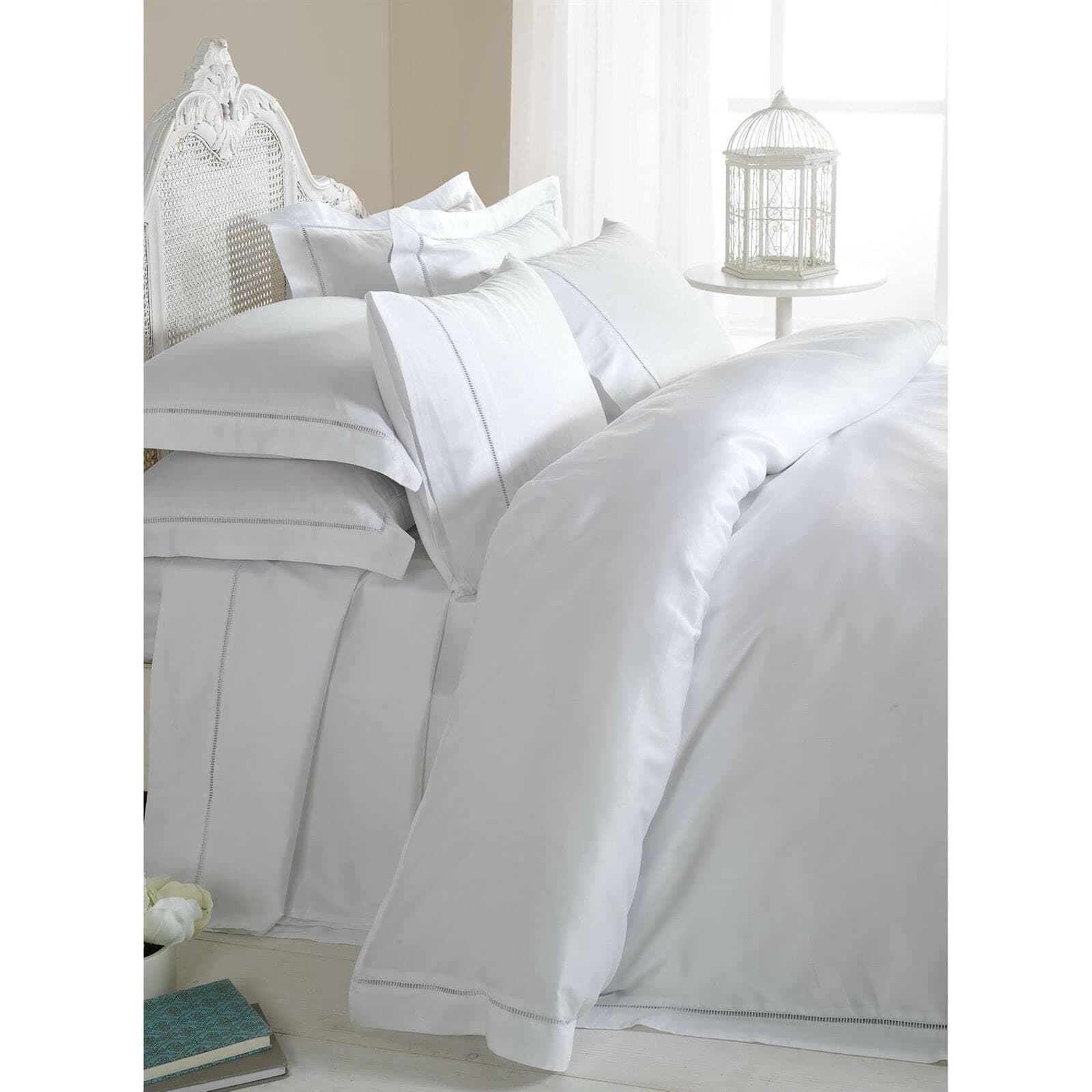 Emma Barclay 1000 Thread Count Extra Deep Fitted Sheet in White - Double Bed - Extra Deep