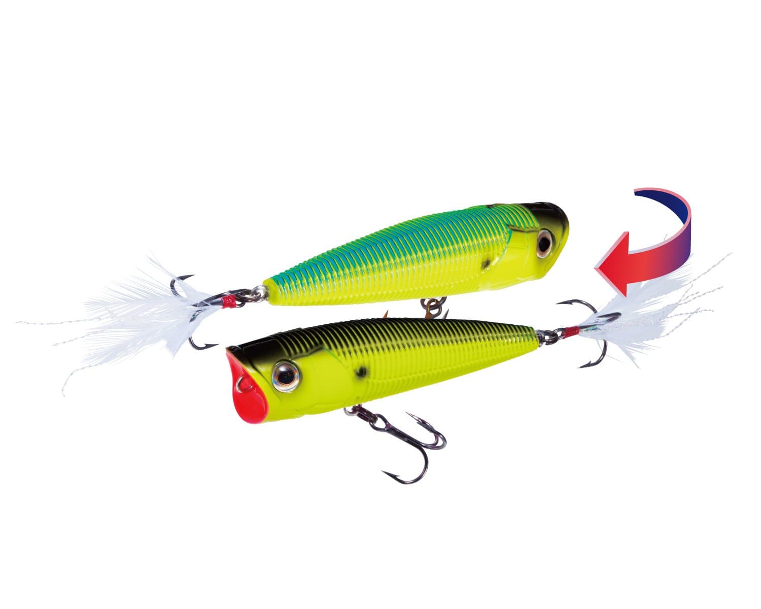 Yo-Zuri Sashimi Popper Floating Lure, Chameleon Black Chartreuse, 3-Inch