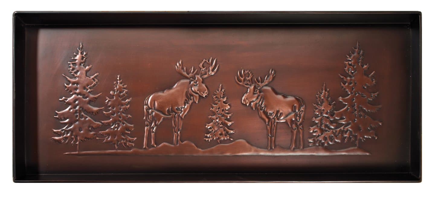 Extra Weave USA 34 by 14-Inch Antique Bronze Finished Moose Metal Boot Tray