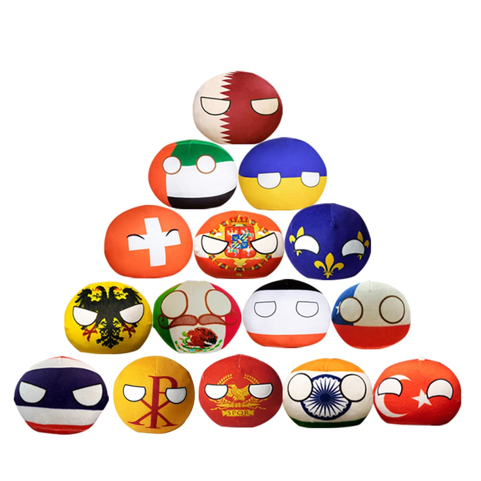 15pcs Country Ball Plushies Countryballs Plushies Cute Keychain Mini Pendant 4Inch Anime Short Plush for Children