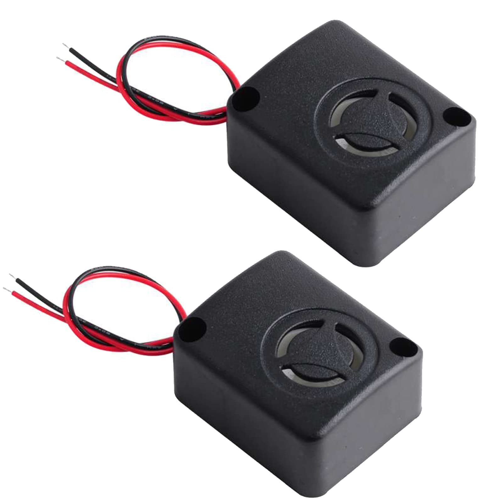 2PCS 12V DC Black Mini Piezo Alarm Siren 110dB Insurance Safes Anti-Theft Alarm High-Decibel Buzzer for Car