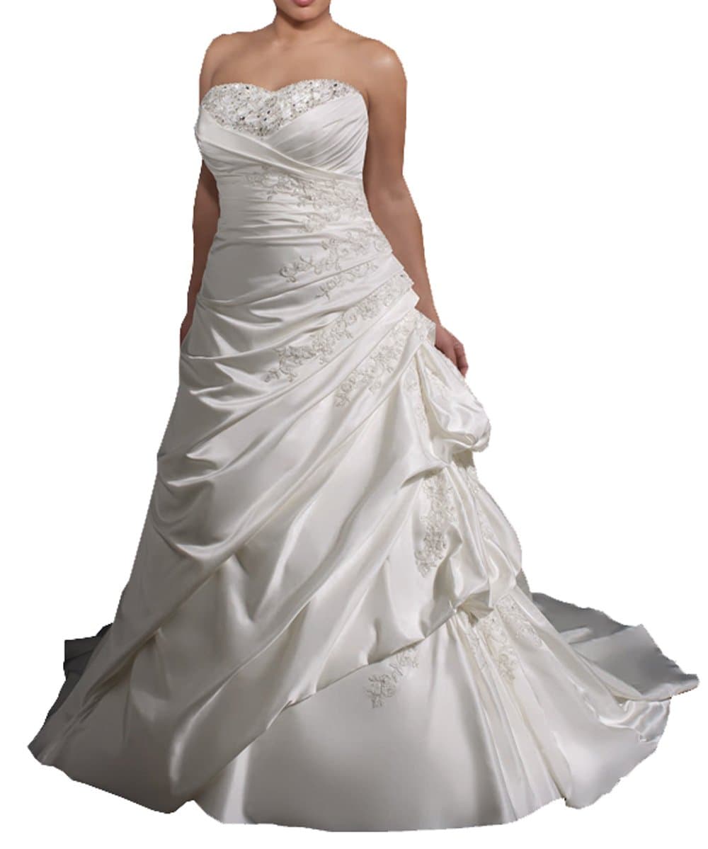 Womens Plue Size Sweetheart Plue Size Wedding Dress 22 White