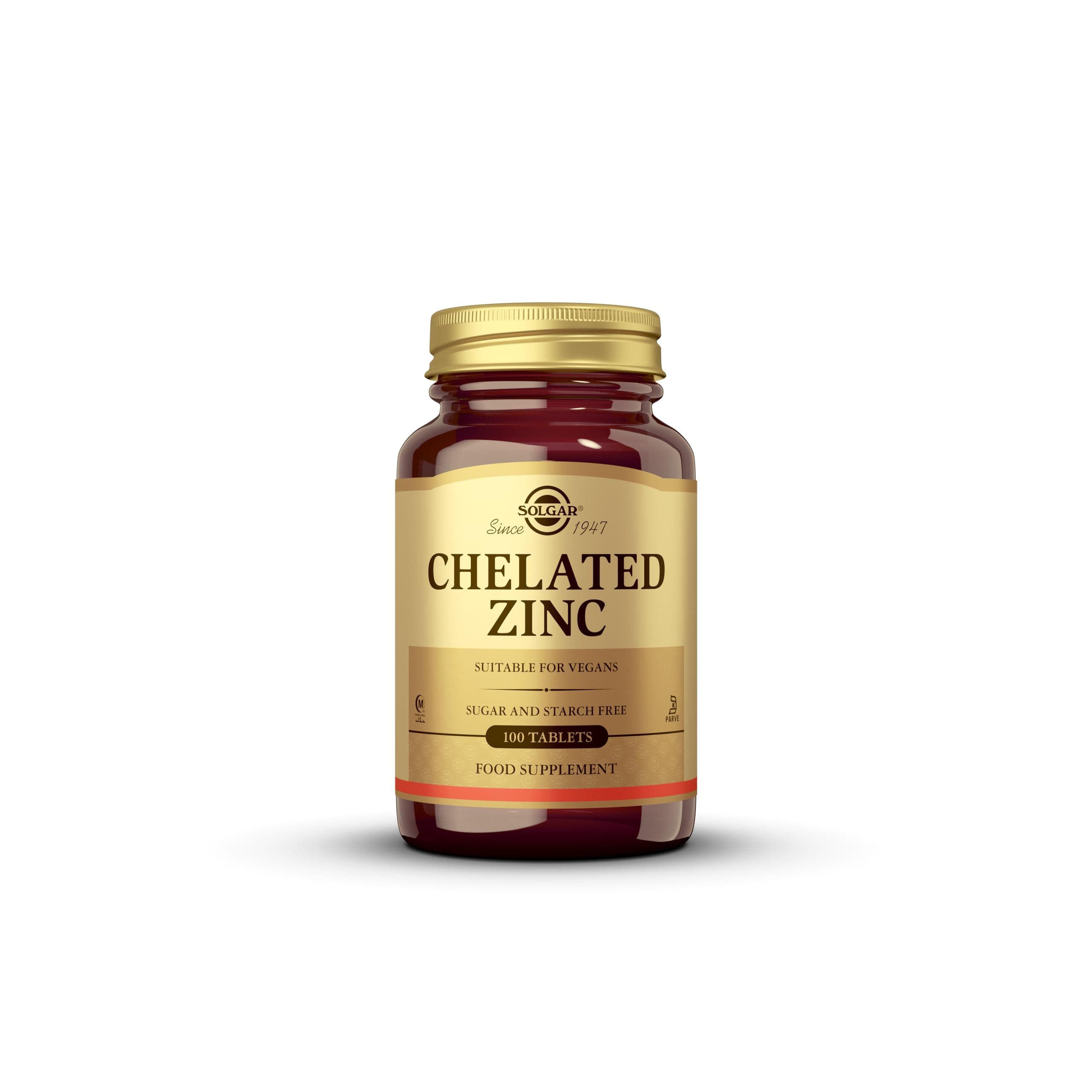 Chelated Zinc Tablets - Pack of 100 - Healthy Skin, Hair and Nails - Potent Antioxidant - Vegan