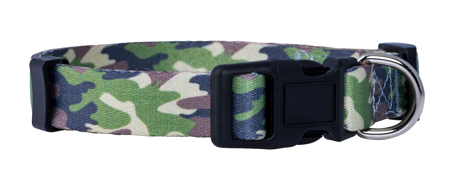 Native Pup Camo Dog Collar - Green, Blue, Pink, Orange, Desert Camouflage Dog Collars Medium Green