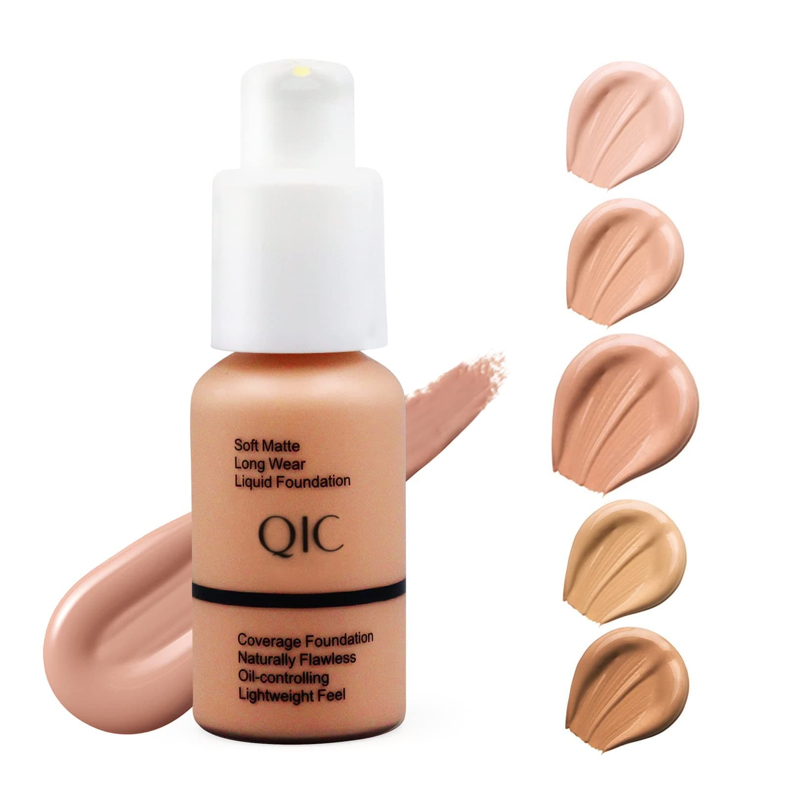 Matte Liquid Foundation, Full Coverage Foundation 30ml Long Lasting Waterproof Oil Control Concealer Foundation Cream Natural Foundation Makeup for Women (103# Warm Peach)