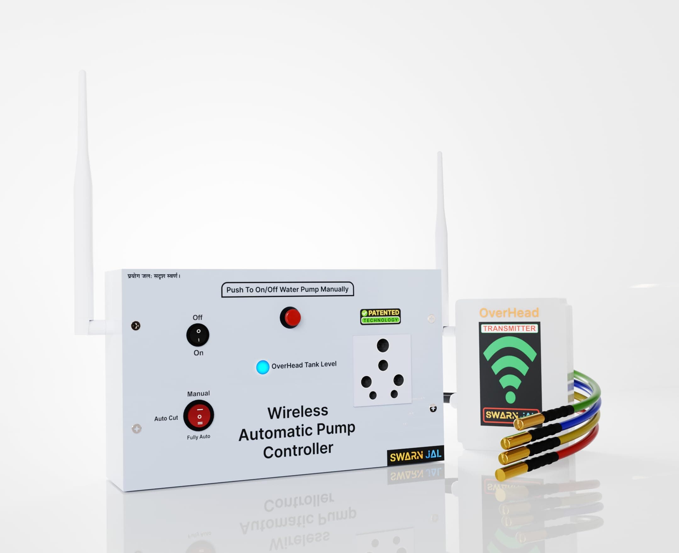 - Wireless Water Level Controller for MonoBlock/Tullu Pumps, 25 Floors Strong Wireless Range, 3 Selectable Modes, Automatic Fill Water Tank, 1 Year Warranty