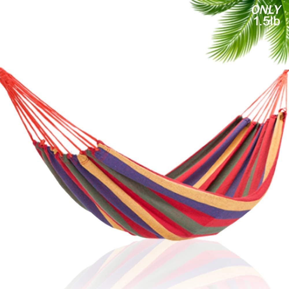 RainRider Single/Double Outdoor Garden Camping Hammock–Perfect for Camping & Outdoors or Gardens and Travel (Single,Red)