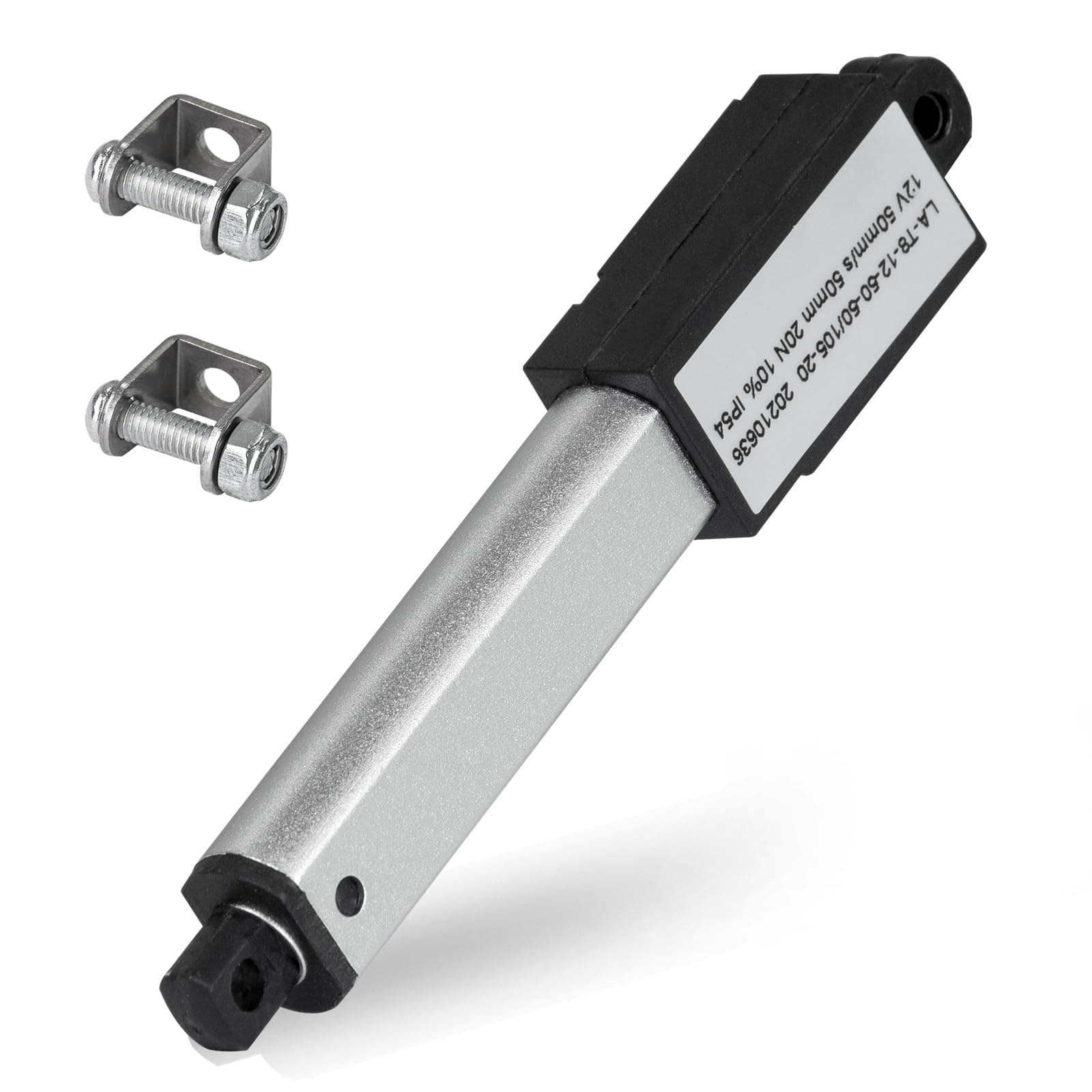 Mini Electric Linear Actuator Stroke 2"–Force 4.5 lbs–12V | High-Speed 0.6"/sec–Weight 0.15KG Ideal for Intelligent Range Hood, Fan Blades, Cabinets, Window Opener, Robotics, Home Automation