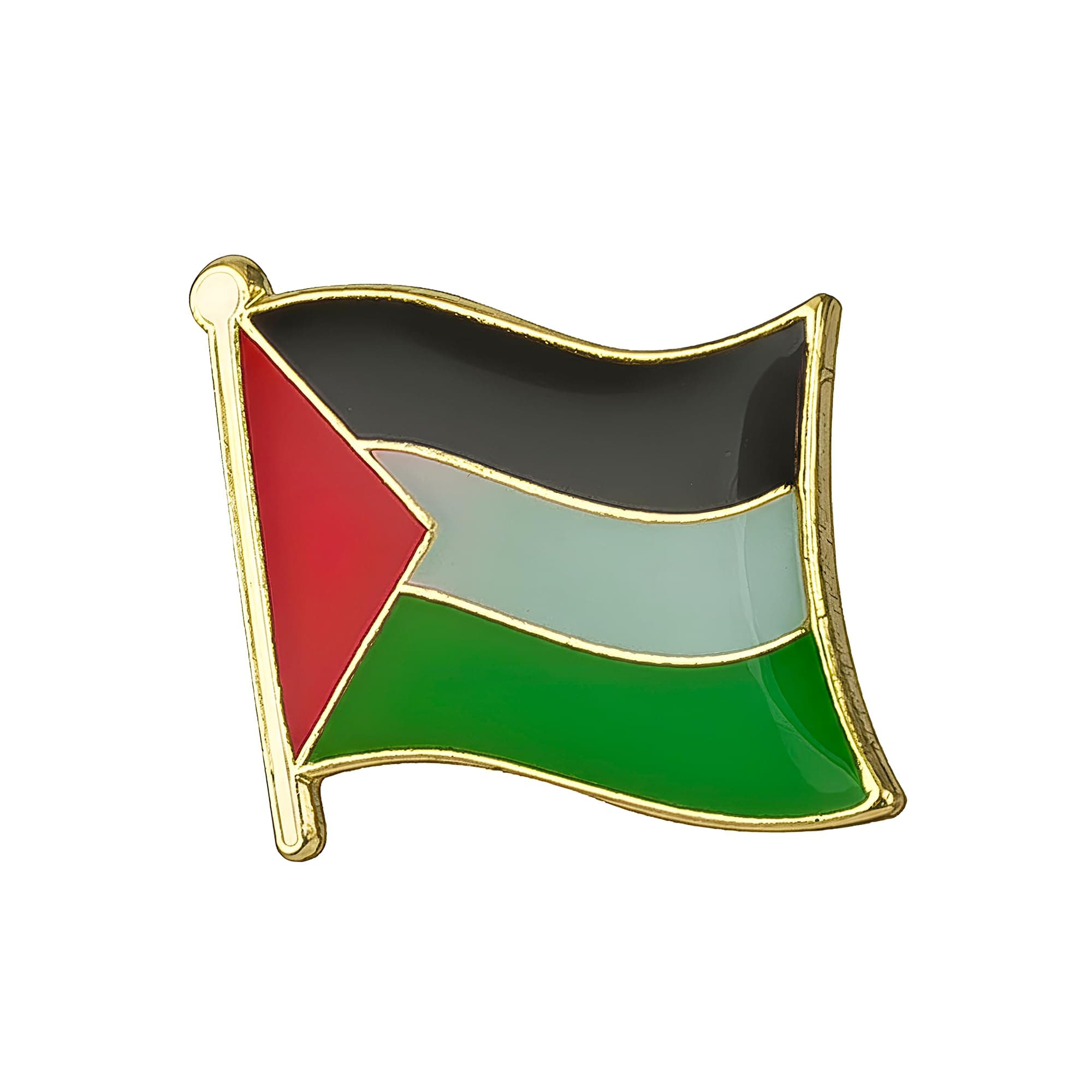 Palestine National Flag Metal Enamel Pin Badge – Palestinian Symbol Lapel Brooch for Jacket or Bag – Political Solidarity Gift – 1.9 x 1.6cm