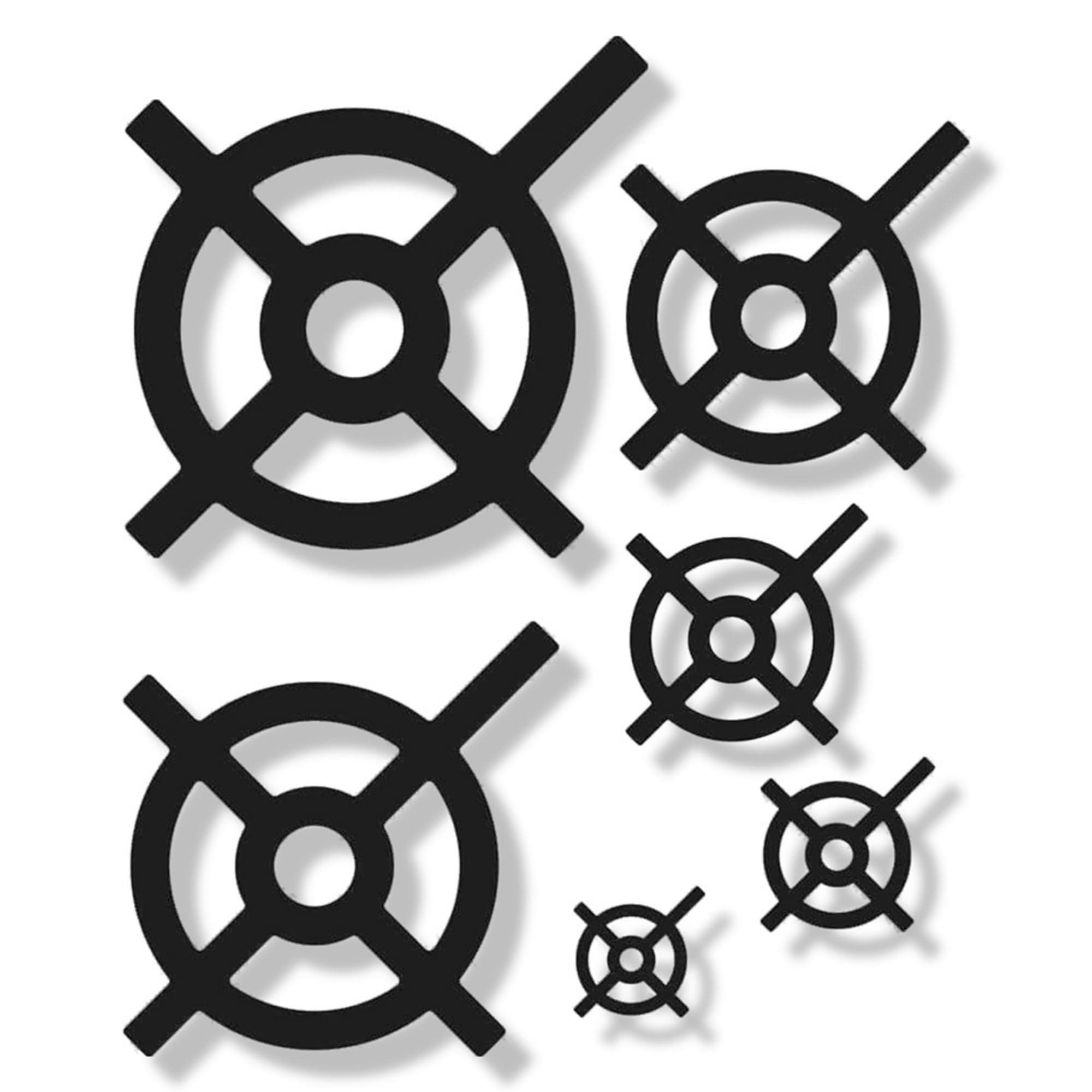 ShootingTargets7 Steel Target Magnetic Painting Stencils - 3/4/6/8/10/12 inch Bullseyes