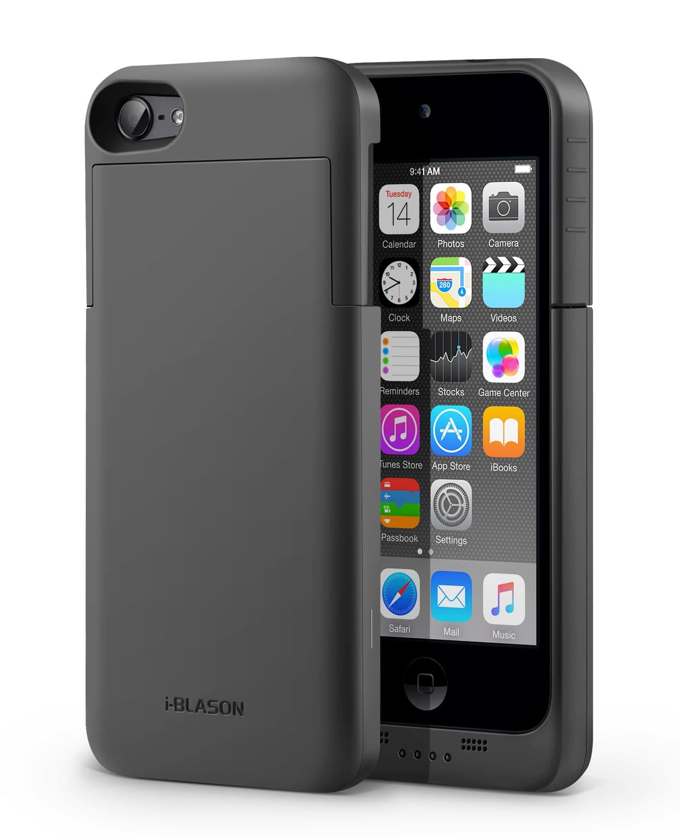 i-Blason Battery Case with 8 Pin Lightning Charging Connectors for iPod Touch 5 (2014)/6 (2015)/7 (2019), Black