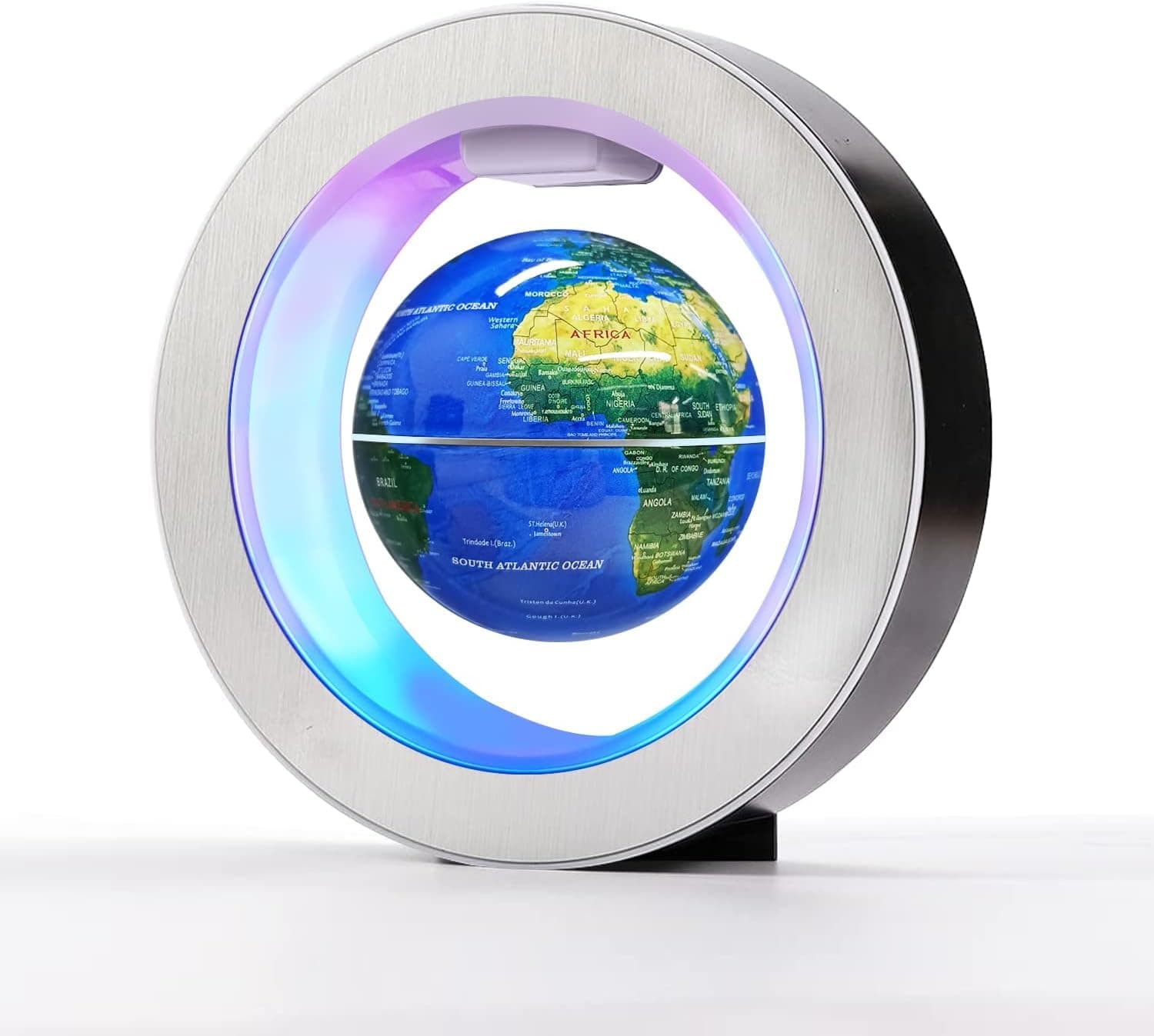 Magnetic Levitation Floating Globe - Levitating O Shape Globe with LED Lights for Education Home Office Desk Decor - Birthday Holiday Party Gift