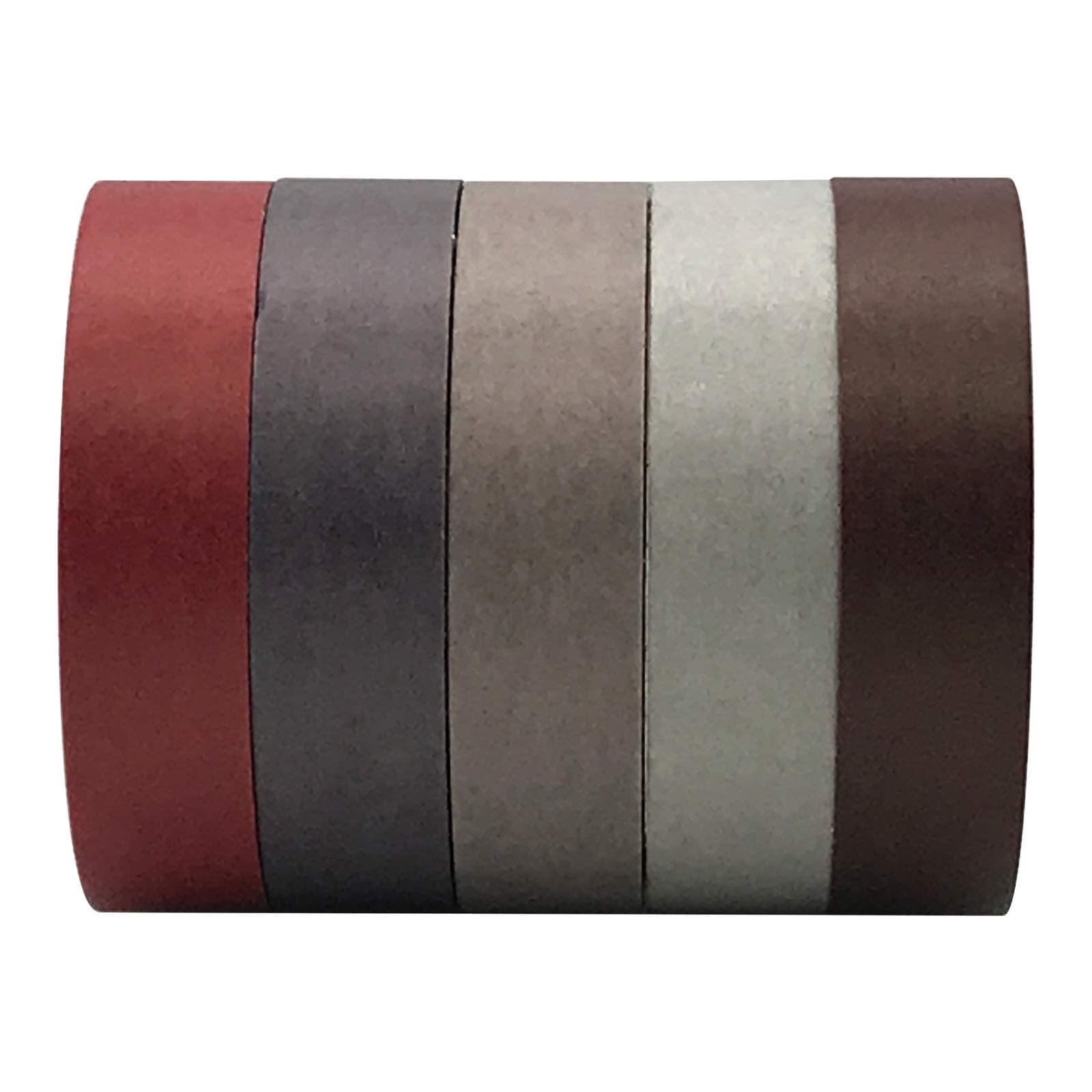 Solid Color Washi Tapes Set, EnYan 5 Rolls Basic Collection Decoration 10mm Wide Japanese Masking Decorative Tapes for Bullet Journal Planners DIY Crafts Arts Scrapbooking Adhesive