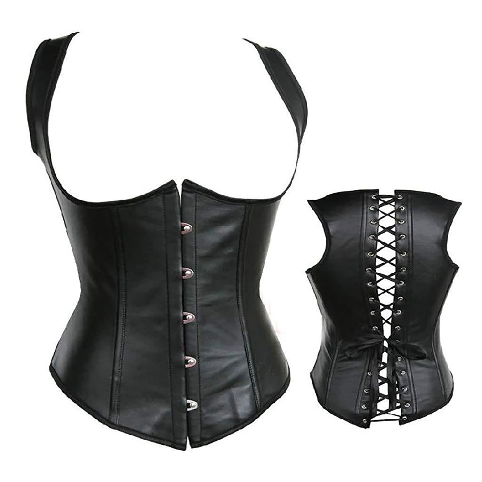ConnonShapewear Thong PU Corset Bustier Waist Cincher Underbust Corset Vest Tank Top Best Waist Trainer