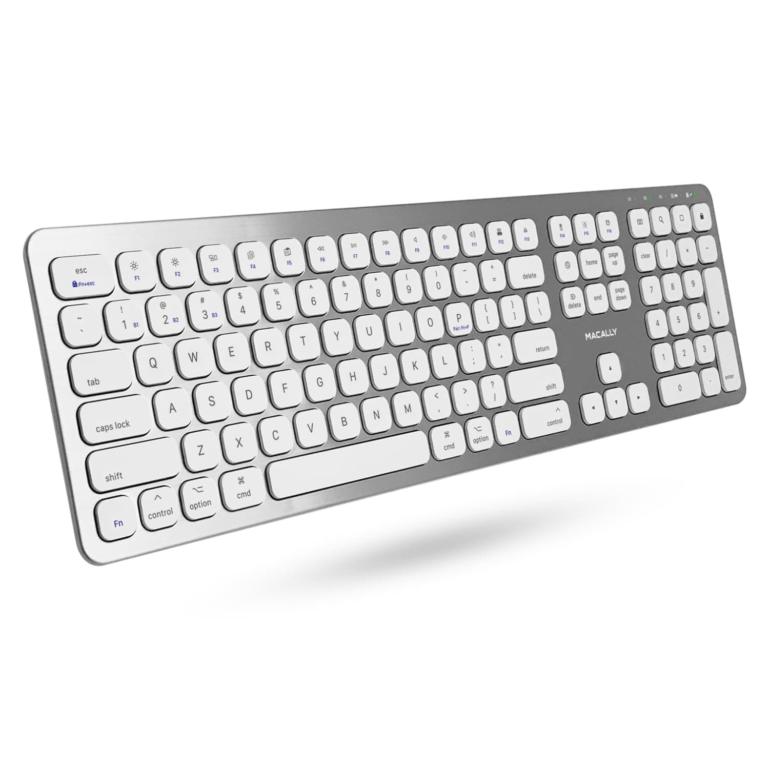 Bluetooth Wireless Keyboard for Mac iMac Apple Mac Pro Mac Mini MacBook Pro/Air Laptop - Rechargeable Slim Full-Size Mac Wireless Keyboard (BTWKEYMB)