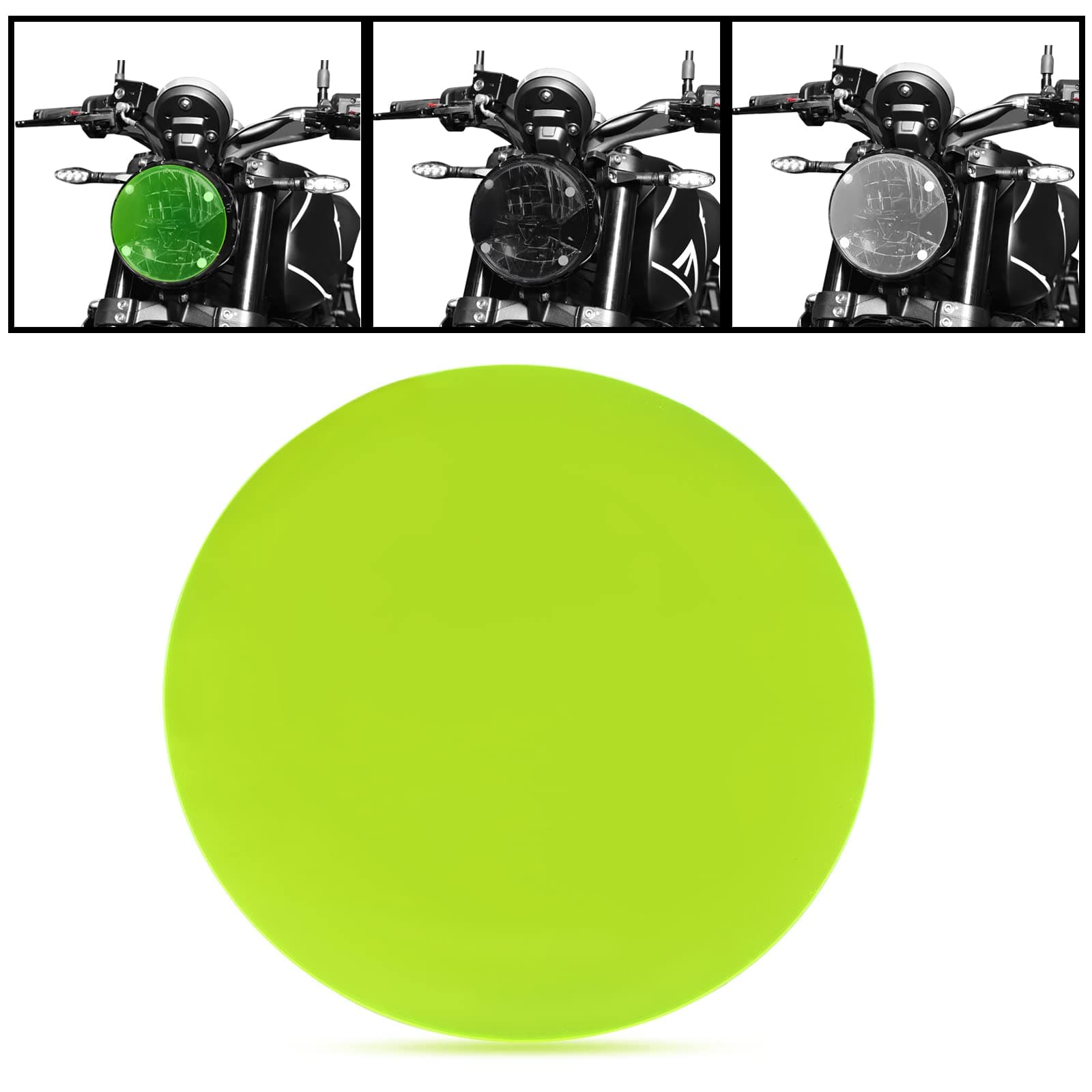 BAIONE Worldmotop Motorcycle Headlight Cover Headlamp Driving Light for Husqvarna 401 Svartpilen 401 Vitpilen 2021 2022 Head Light Guard Acrylic Clear Lens (Transparent Green)