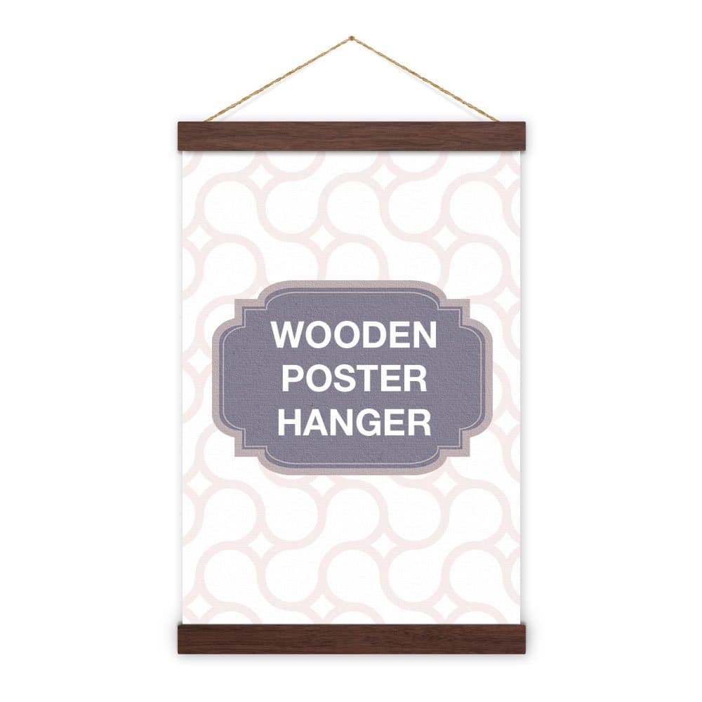 Non-Standard Size Walnut Wooden Poster Hanger - magnet self assembly (30 inch (76.20cm))