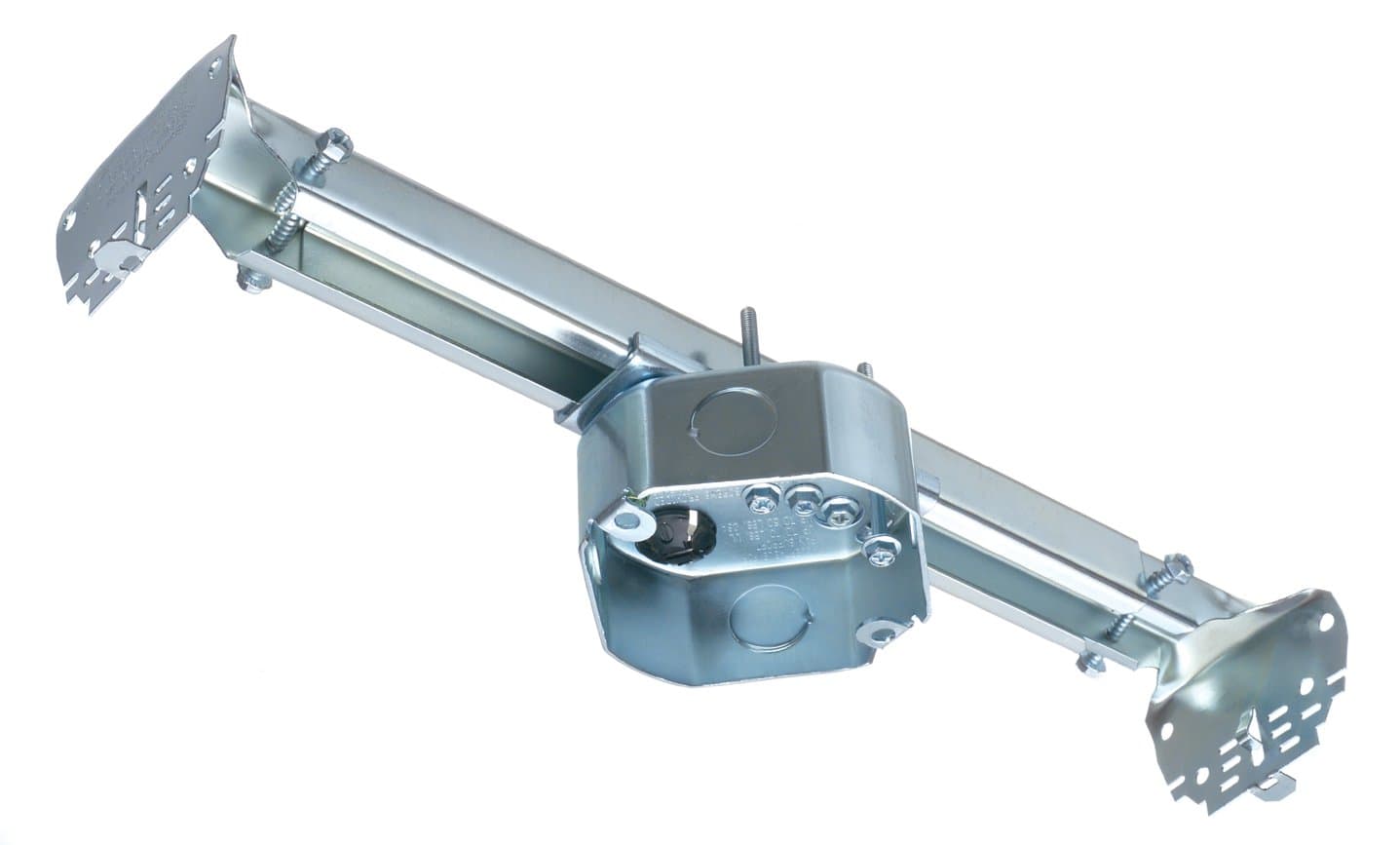 Arlington FBRS415-1 Steel Fan and Fixture Mounting Box with Adjustable Mounting Bracket, For New Construction, 16-24-inches, Metallic, 1-Pack