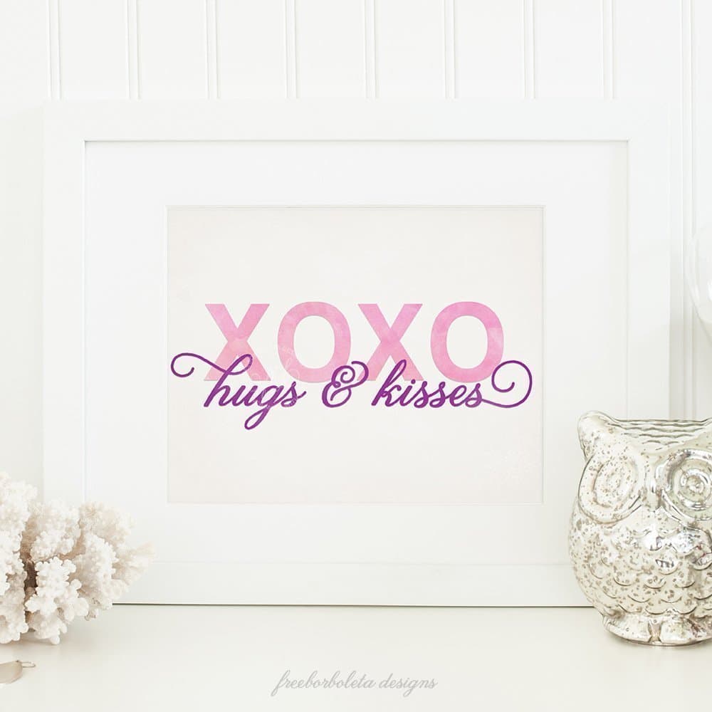Valentines gift, gift for women/XOXO Hugs & Kisses Art Print