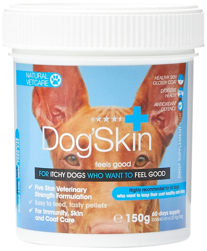Natural VetCare Dog'Skin 150g – Veterinary Strength Skin & Coat Supplement for Itchy Dogs – Supports Skin Health, Coat Condition & Immune Response – Omega-Rich Formula