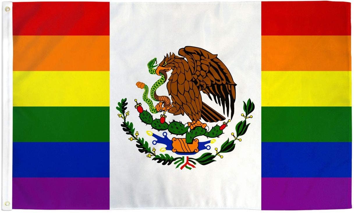 Mexico Rainbow Gay Pride Flag 3 x 5 Foot Banner LGBT Festival Mexican Sign New