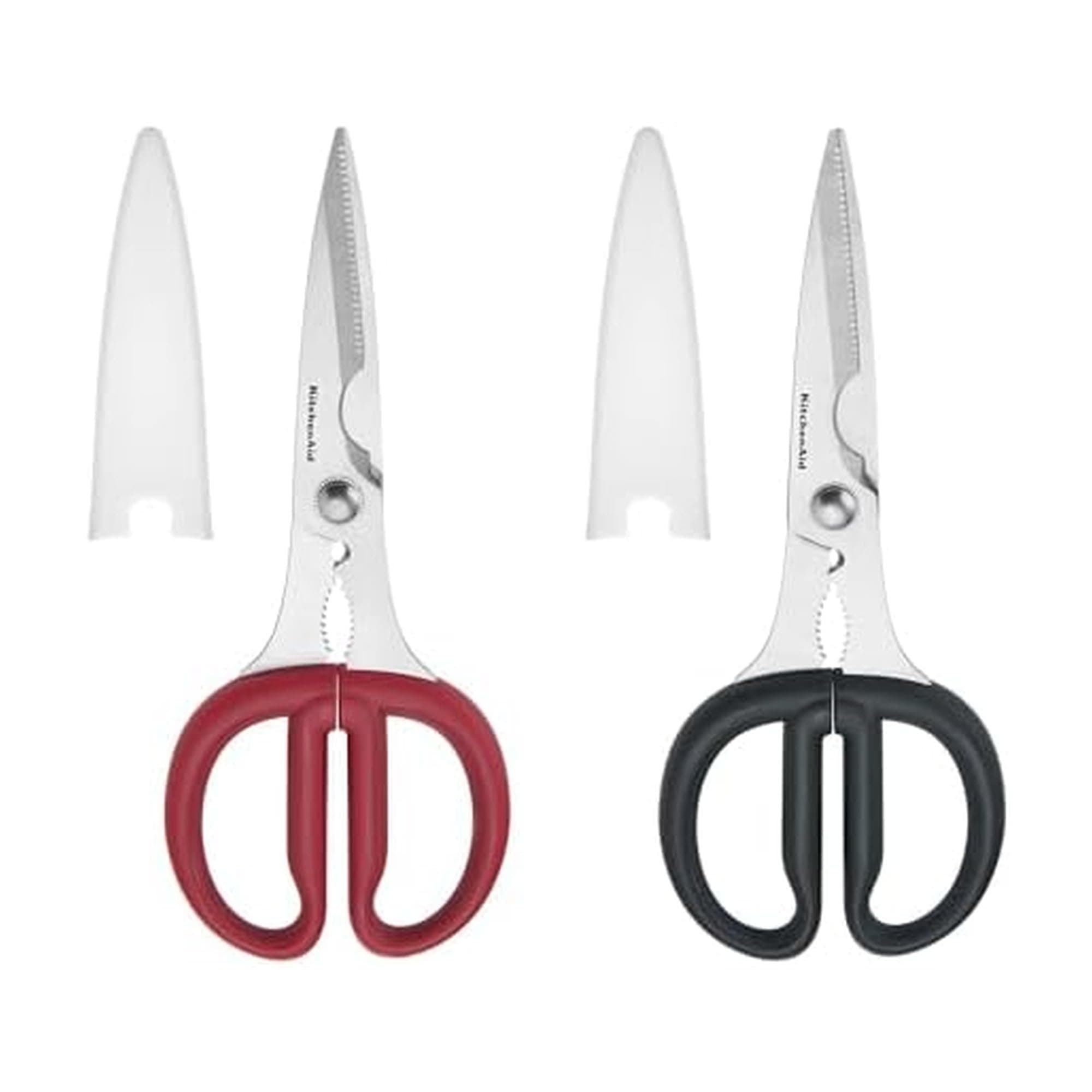 KitchenAid Multipurpose Shear Set, Versatile Scissors with Nutcracker, Bottle Opener, Ergonomic Handles with Protective Blade Covers, 2 Piece