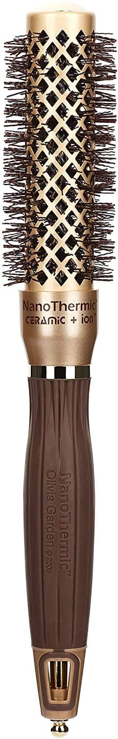 NanoThermic Ceramic + Ion Round Thermal Hair Brush - Not Electrical - Professional Blowout Brush for Normal to Thick Hair