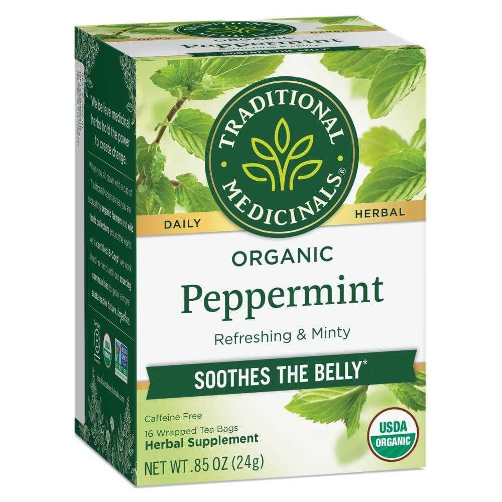 Traditional Medicinals Peppermint, Soothes Your Belly & Refreshing,16 Teabags